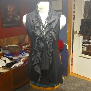 women-s black knit vest